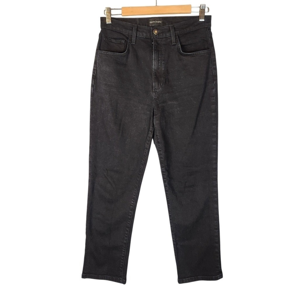 Favorite Daughter The Valentina Straight Leg Jeans Size 28 Black High Rise